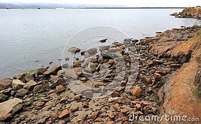 Surfers Beach in El Granada, California Stock Photo