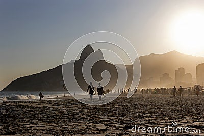 Surfers at Ipanema Beach, Rio de Janeiro Editorial Stock Photo