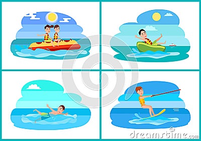 Surfing Collection of Sport Vector Illustration Vector Illustration