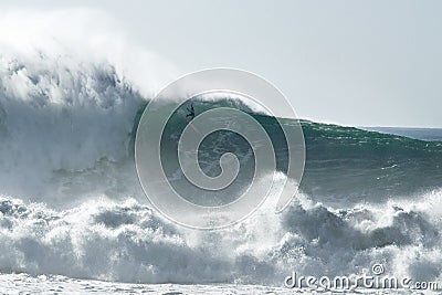 Surfing Dangerous Big Waves Editorial Stock Photo