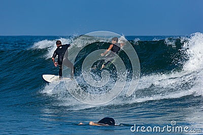 Surfing in Deal New Jersey Editorial Stock Photo