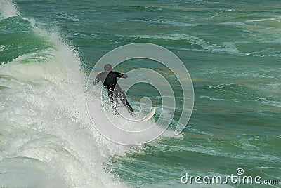 Surfing in Euskadi Stock Photo