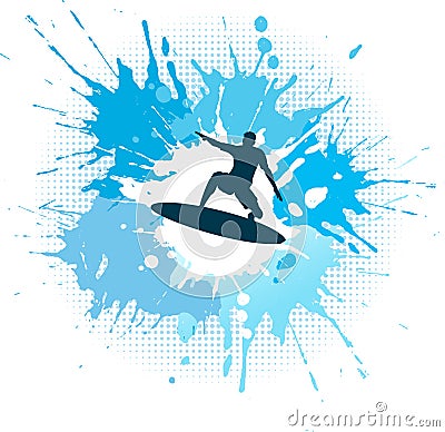 Surfing grunge Vector Illustration