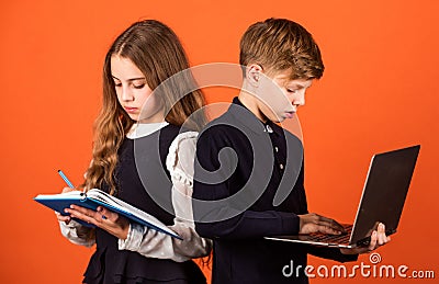 Surfing internet. Social networks and blog. Modern information source. Modern profession. Modern education for kids Stock Photo