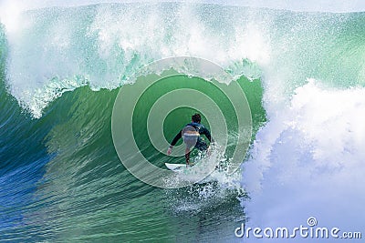 Surfing Large Waves Cyclone Editorial Stock Photo