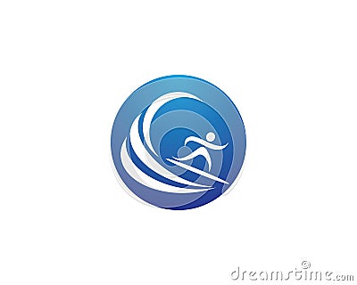 Surfing logo template vector icon illustration Vector Illustration