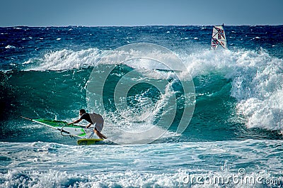 Surfing Maui Editorial Stock Photo