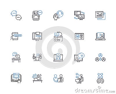 Surfing public line icons collection. Waves, Beach, Surfboard, Swell, Ocean, Surfing, Beachgoers vector and linear Vector Illustration