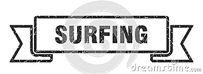 surfing ribbon. surfing grunge band sign. Vector Illustration