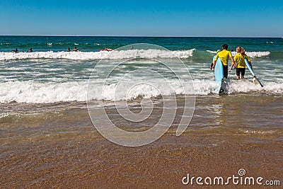 Surfing in San Sebastian Basque Country Northern Spain Editorial Stock Photo