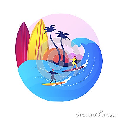Surfing school vector concept metaphor Vector Illustration