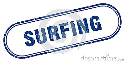 surfing stamp Vector Illustration