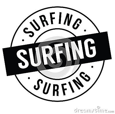 Surfing stamp on white Vector Illustration