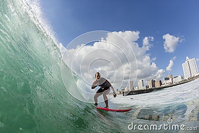 Surfing Surfer Girl Action Editorial Stock Photo