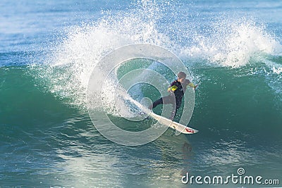 Surfing Surfer Ride Action Editorial Stock Photo