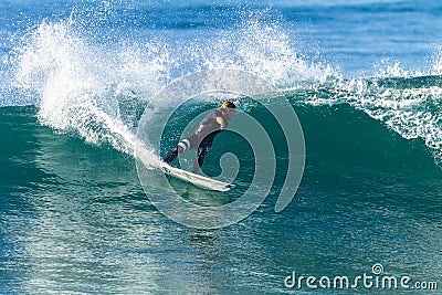 Surfing Surfer Ride Action Editorial Stock Photo