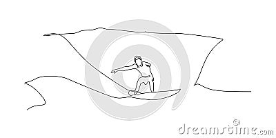 Surfing surfer riding ocean wave - vector illustration Vector Illustration