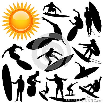 Surfing vector Vector Illustration