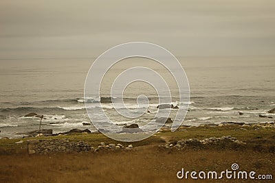 Surfing the waves on the beach of Matosinhos Stock Photo