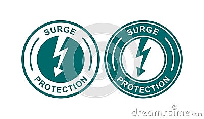 Surge protection badge logo icon Vector Illustration