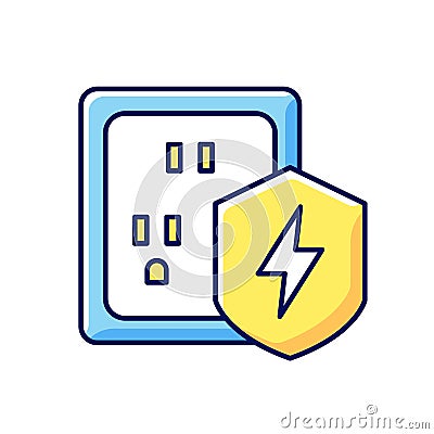 Surge protection RGB color icon Vector Illustration