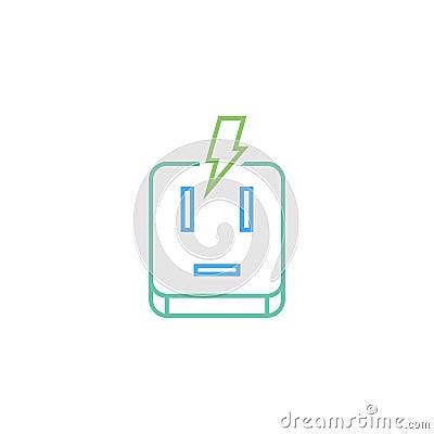 Surge protector vector icon logo design Vector Illustration