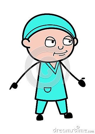 Surgeon Expressionless Face Cartoon Stock Photo