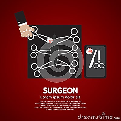 Surgeon's Incision Scissors Vector Illustration