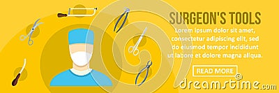 Surgeon tools banner horizontal concept Vector Illustration