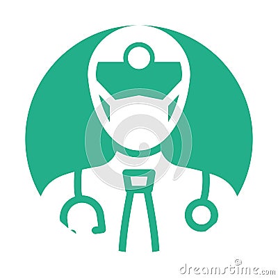 Surgeon Wearing mask Vector Icon which can easily modify or edit Vector Illustration