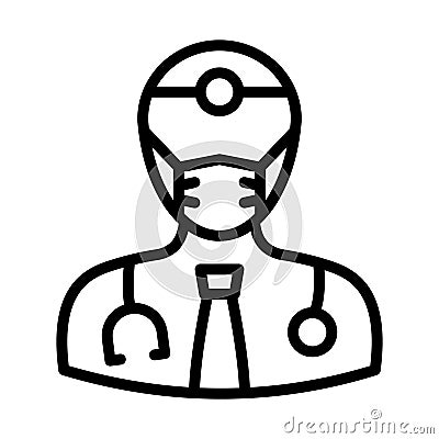 Surgeon Wearing mask Vector Icon which can easily modify or edit Vector Illustration