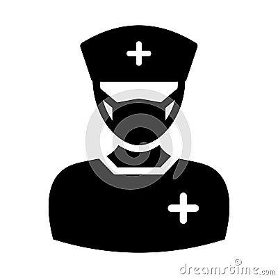 Surgeon Wearing mask Vector Icon which can easily modify or edit Vector Illustration