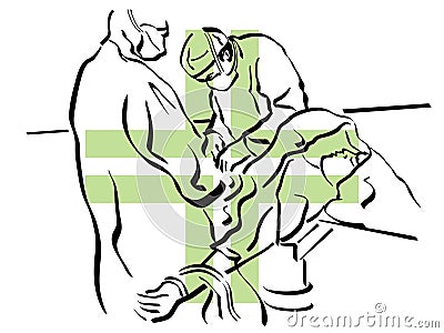 Surgeons operation on patient illustration Vector Illustration