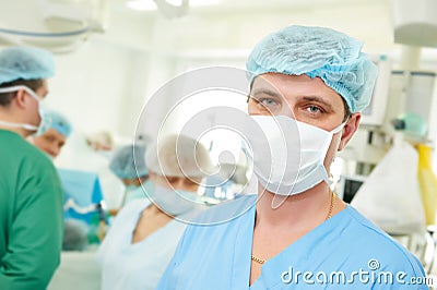 Surgeons team in surgery operation room Stock Photo