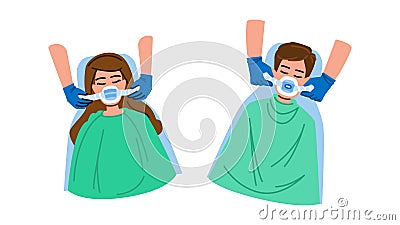 surgery anesthesiologist sedation vector Vector Illustration