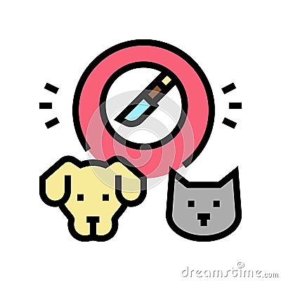 surgery domestic pets color icon vector illustration Vector Illustration