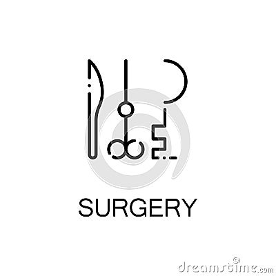 Surgery flat icon or logo for web design Vector Illustration