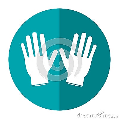 Surgery glove clean medical shadow Vector Illustration