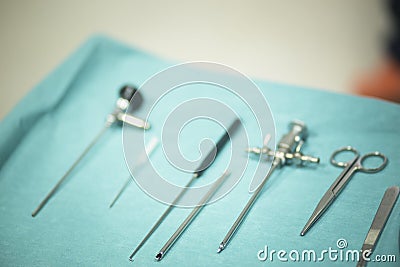 Surgery instrumentation table Stock Photo