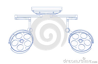 Surgery lights or medical lamps outline or draft Stock Photo