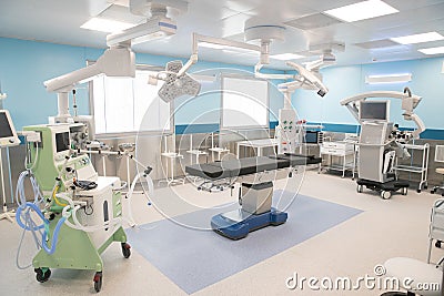 Surgical department, modern air-conditioned medical module Stock Photo