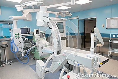 Surgical department, modern air-conditioned medical module Stock Photo