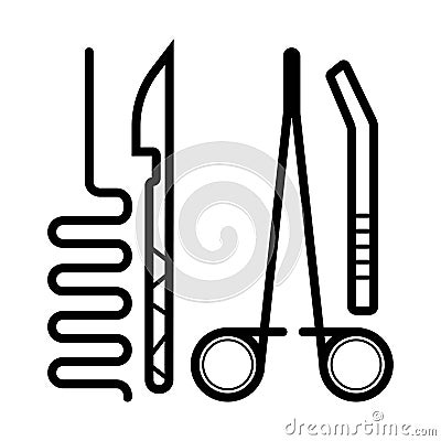 Surgical instruments icon Vector Illustration