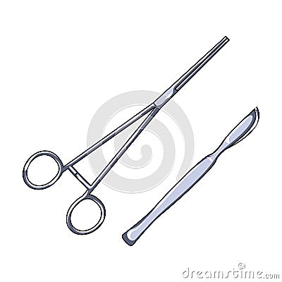 Surgical instruments.Medicine single icon in cartoon style vector symbol stock illustration web. Vector Illustration