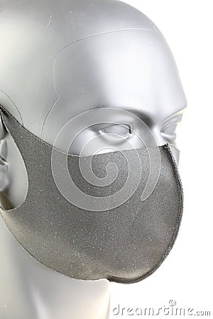 Masked mannequin offset on white background Stock Photo