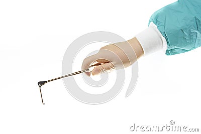 Surgical retractor (kocher langenbeck) Stock Photo