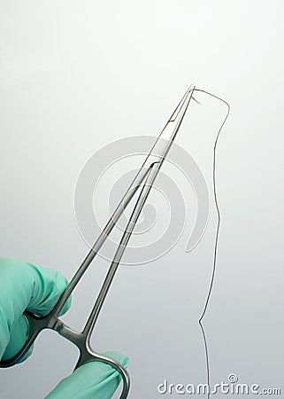 Surgical Suture Stock Photo