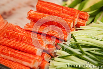 Surimi, fish avocado for sushi Stock Photo