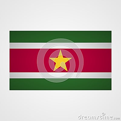 Suriname flag on a gray background. Vector illustration Cartoon Illustration