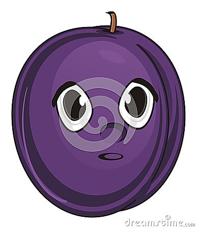 Surprise face of plum Stock Photo